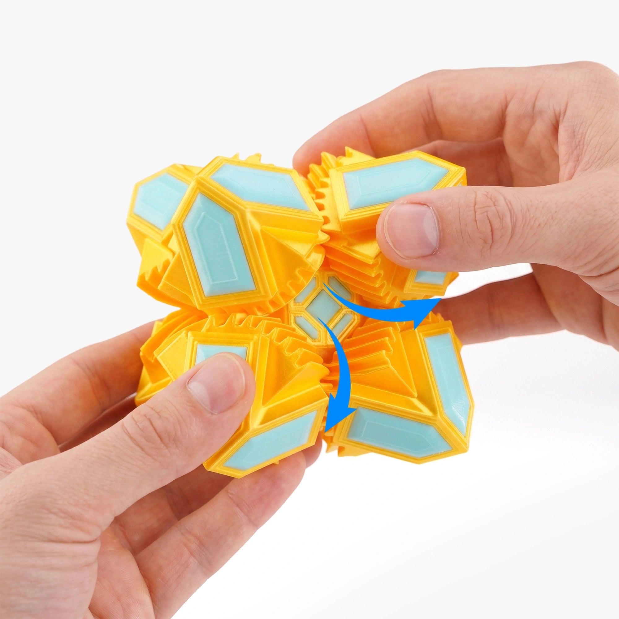 Hand unfolding 3D Printed Gem Cube Fidget Toy